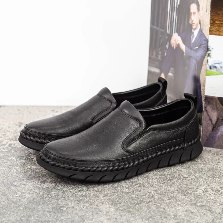 Herrenschuhe aus natürlichem Leder HT8215 Schwarz | Mels