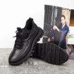Herren -Sportschuhe aus natürlichen Leder M01902 Schwarz | Franco Gerardo