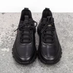 Herren -Sportschuhe aus natürlichen Leder M01902 Schwarz | Franco Gerardo