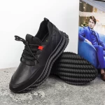 Herren-Sportschuhe aus natürlichen Leder MSD2019-3A Black | Franco Gerardo