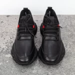 Herren-Sportschuhe aus natürlichen Leder MSD2019-3A Black | Franco Gerardo