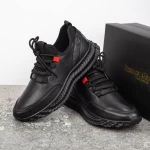 Herren-Sportschuhe aus natürlichen Leder MSD2019-3A Black | Franco Gerardo