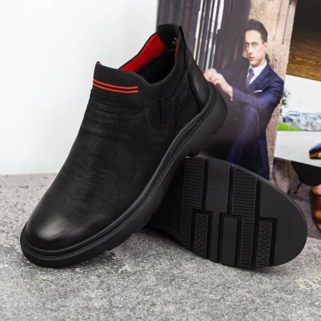 Herrenstiefel aus natürlichem Leder W1010-1 Schwarz | Franco Gerardo