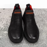 Herrenstiefel aus natürlichem Leder W1010-1 Schwarz | Franco Gerardo