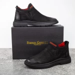Herrenstiefel aus natürlichem Leder W1010-1 Schwarz | Franco Gerardo