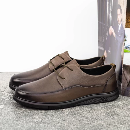 Herrenschuhe aus natürlichen Leder W2101 Grau Mels