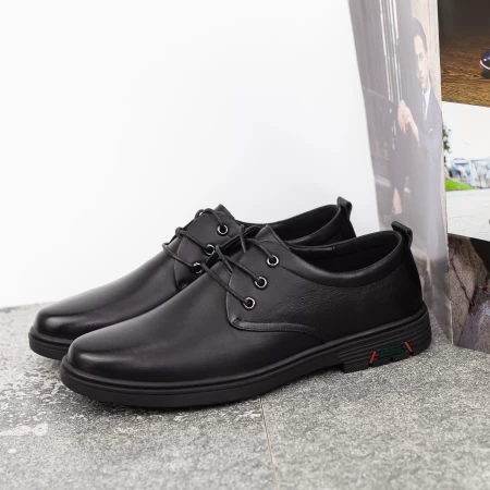 Herrenschuhe aus natürlichen Leder W2200 Black | Mels