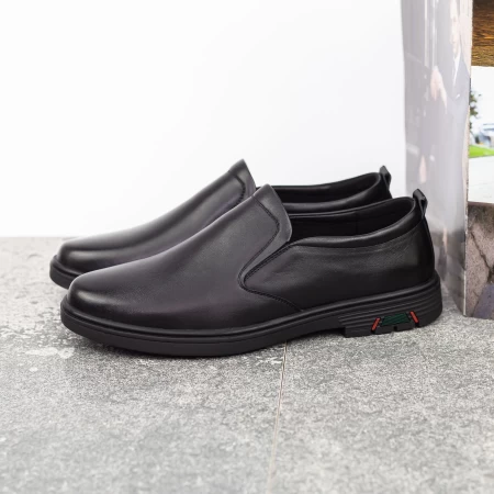 Herrenschuhe aus natürlichen Leder W2201 Black | Mels