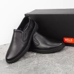 Herrenschuhe aus natürlichen Leder W2201 Black | Mels