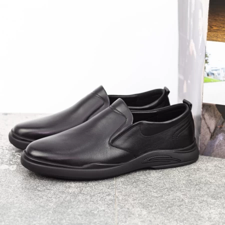 Herrenschuhe aus natürlichen Leder W2300 Black | Mels