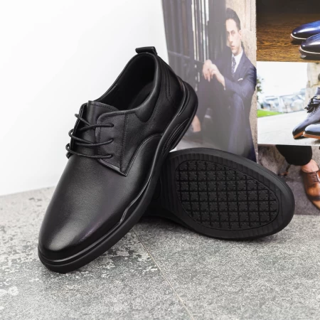 Herrenschuhe aus natürlichen Leder W2301 Black | Mels