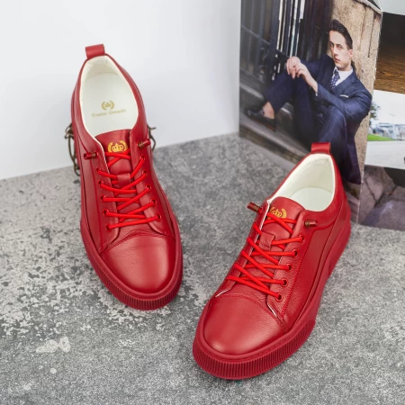 Herren Sportschuhe aus natürlichen Leder Y130 Red | Franco Gerardo