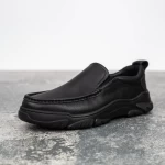 Herrenschuhe aus natürlichen Leder B32325 Schwarz | Mels