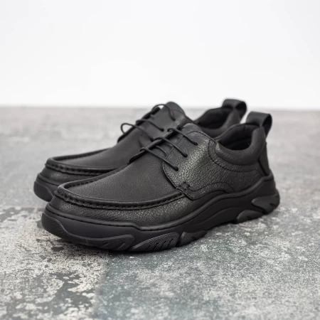 Herrenschuhe aus natürlichen Leder B32323 Schwarz | Mels