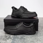 Herrenschuhe aus natürlichen Leder B32323 Schwarz | Mels