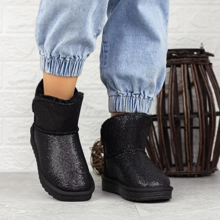 Frauen UG 2N1 Lederstiefel schwarz | Mei