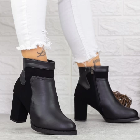 Kurze Stiefel mit einer dicken Absatz 2mx378a schwarz | Mei