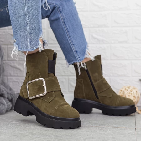 Stiefel auf der 2MX383A Oliven-Schwarz-Plattform Mei