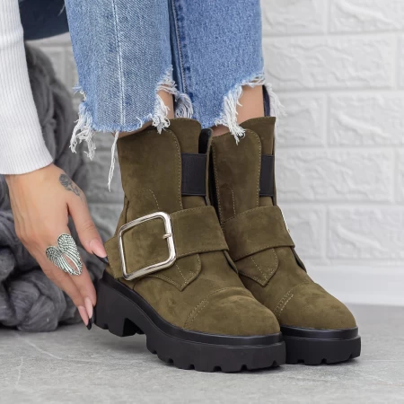 Stiefel auf der 2MX383A Oliven-Schwarz-Plattform Mei