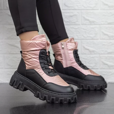 Stiefel auf der 2xj67 Black-Pink-Plattform Mei
