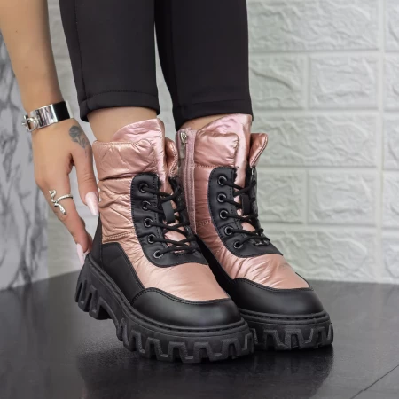 Stiefel auf der 2xj67 Black-Pink-Plattform Mei