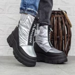 Stiefel auf der 2B7 Black-Silber-Plattform Mei