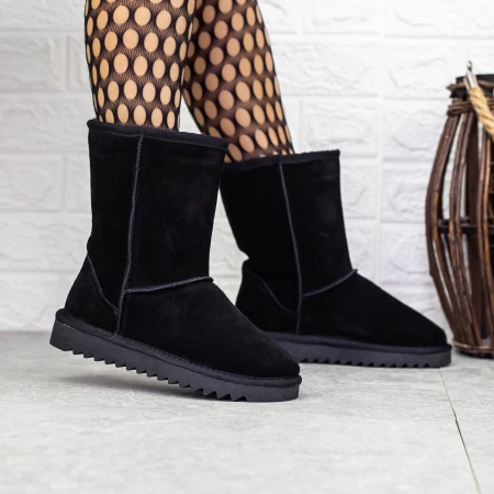 Frauen ug 2G2 Lederstiefel schwarz | Mei