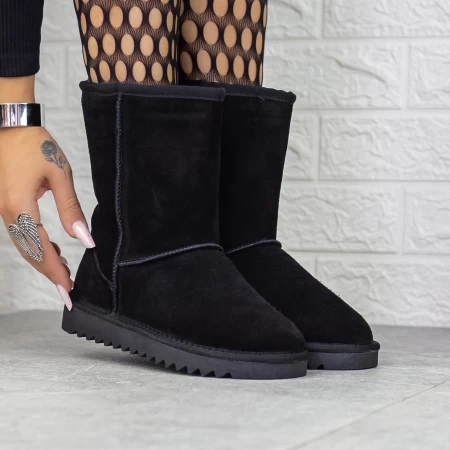 Frauen ug 2G2 Lederstiefel schwarz | Mei