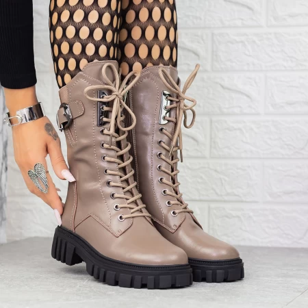 Botki D5641e Gray Gebildet