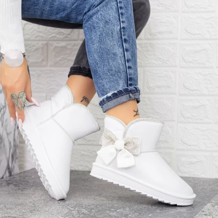 Frauen Leder UG 2N16A Weiße Stiefel Mei