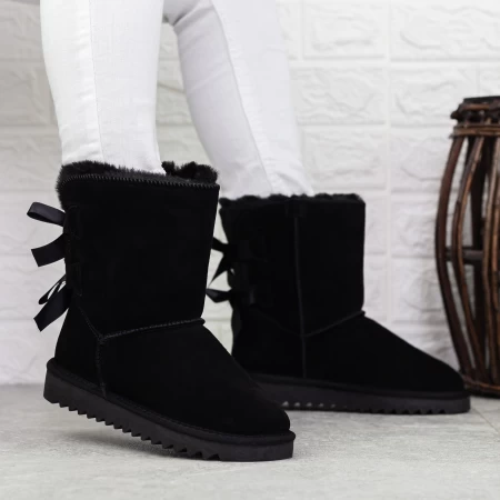 Frauen UG 2G6 Lederstiefel schwarz | Mei