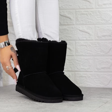 Frauen UG 2G6 Lederstiefel schwarz | Mei