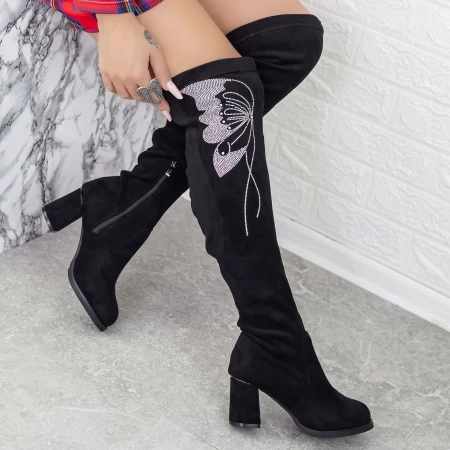 Frauenstiefel mit einem dicken Absatz 2mx539 Black | Mei