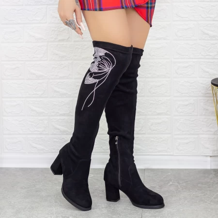 Frauenstiefel mit einem dicken Absatz 2mx539 Black | Mei