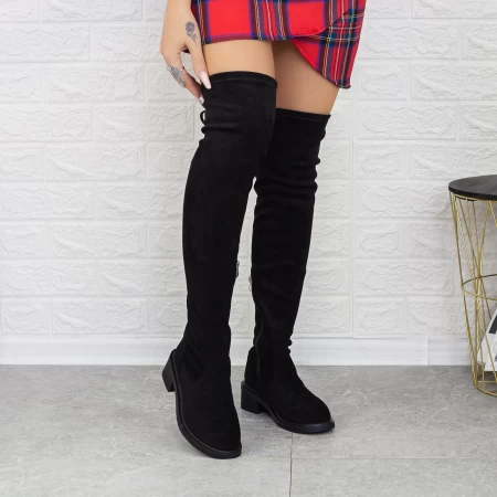 2W3 schwarze Stiefel der Frauen Mei