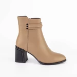 Kurze Stiefel mit einer dicken Ferse K822-1b Khaki | Jose Simon