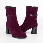 Kurze Stiefel mit einer dicken Ferse K850-34B Kirsche Jose Simon