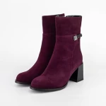 Kurze Stiefel mit einer dicken Ferse K850-34B Kirsche Jose Simon