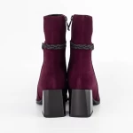 Kurze Stiefel mit einer dicken Ferse K850-34B Kirsche Jose Simon