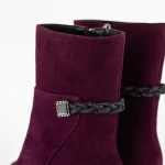 Kurze Stiefel mit einer dicken Ferse K850-34B Kirsche Jose Simon