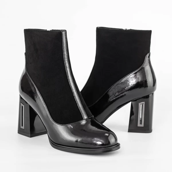 Kurze Stiefel mit einer dicken Ferse K9191-1a Black | Jose Simon