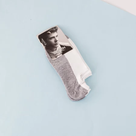 Ein Satz von 2 Paaren von Herrensocken 40-46 SOSETE76 WEISS-GRAY | Boston