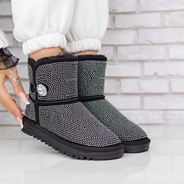 Frauen UG 2W325 Lederstiefel Black-Biała | Mei