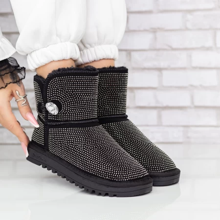 Frauen UG 2W325 Lederstiefel Black-Gunmetal | Mei