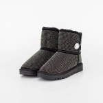 Frauen UG 2W325 Lederstiefel Black-Gunmetal | Mei