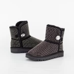 Frauen UG 2W325 Lederstiefel Black-Gunmetal | Mei