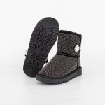 Frauen UG 2W325 Lederstiefel Black-Gunmetal | Mei