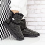 Frauen UG 2W325 Lederstiefel Black-Gunmetal | Mei