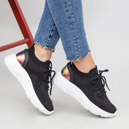 Frauen Sportschuhe YQ61 Black-Biała | Mei