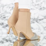 Kurze Stiefel mit einer dünnen Absatz B296 Khaki | Mode